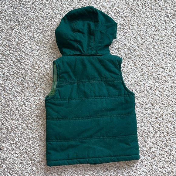 Green Hooded Vest with Wooden Buttons - Picture 2 of 6